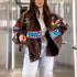 Bomber Jacket Printed Zipper Long Sleeve Vintage - ROUTINE FASHION